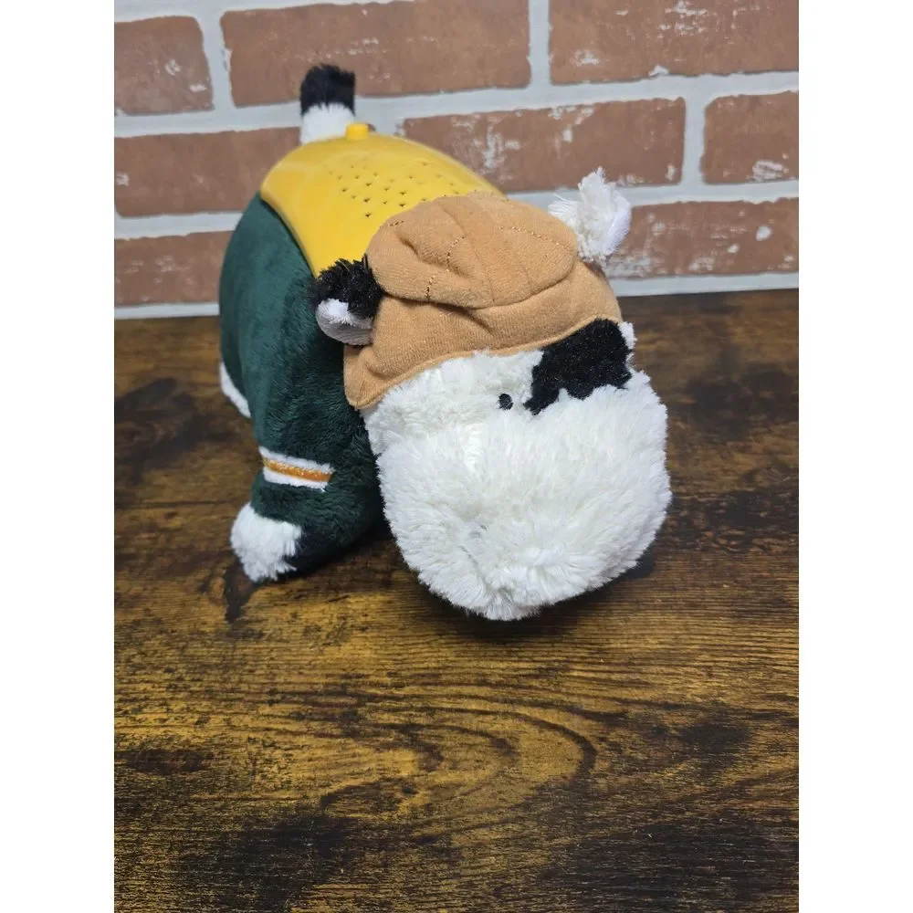 Green Bay Packers Cow Plush Pillow Pets Dream‎ Lites Working lights Without Tags